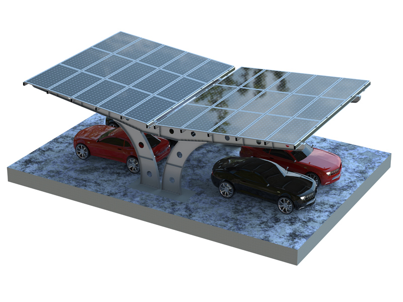 Photovoltaic Mounting Structure Solar Panel Carport Double Entrance