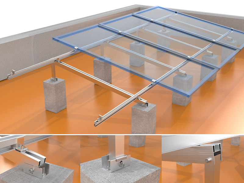 Green Energy Solar Power Plant Ground Flat Rooftop Mounting Structure